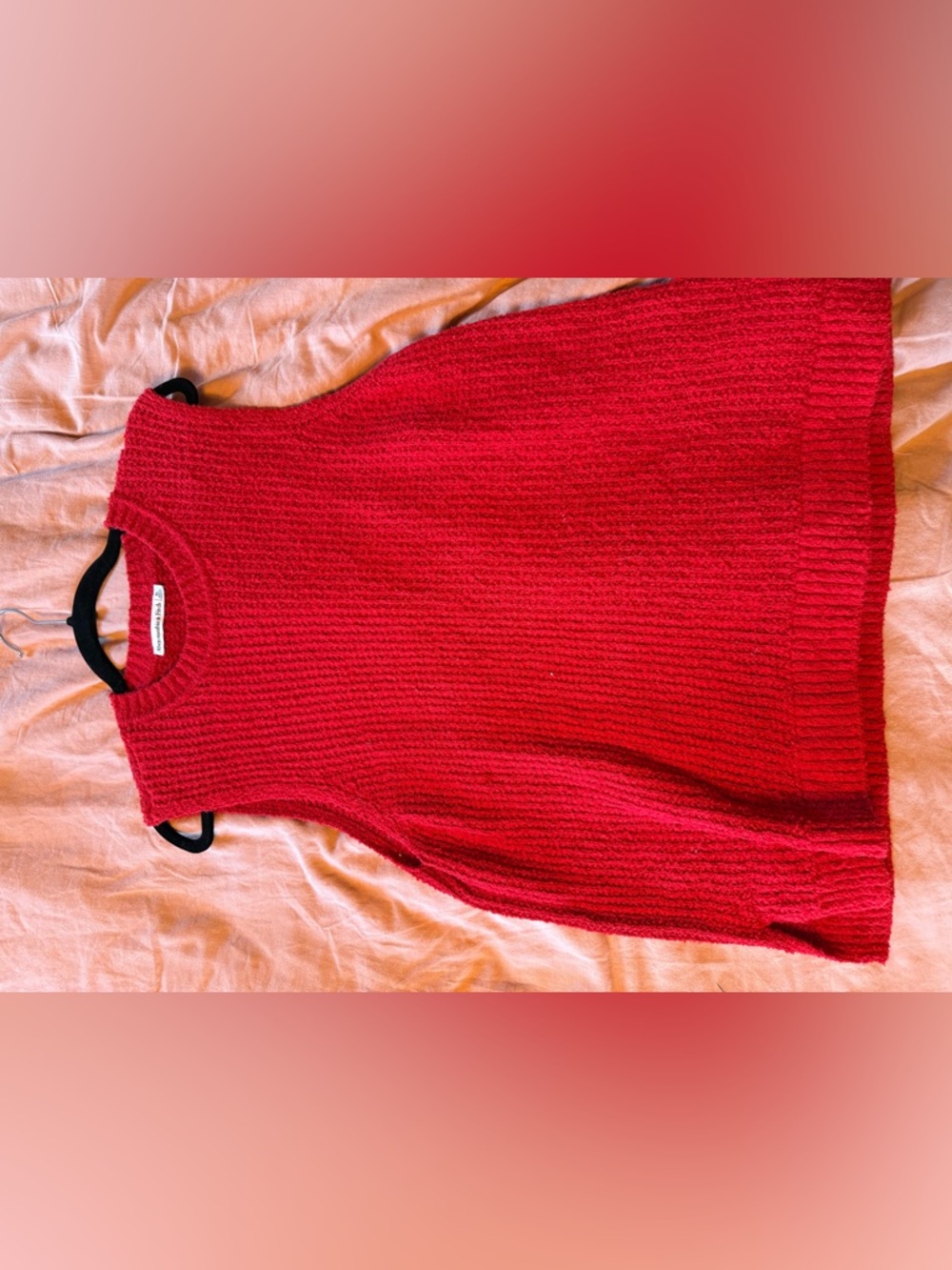 Abercrombie & Fitch Red Ribbed Crewneck Sweater